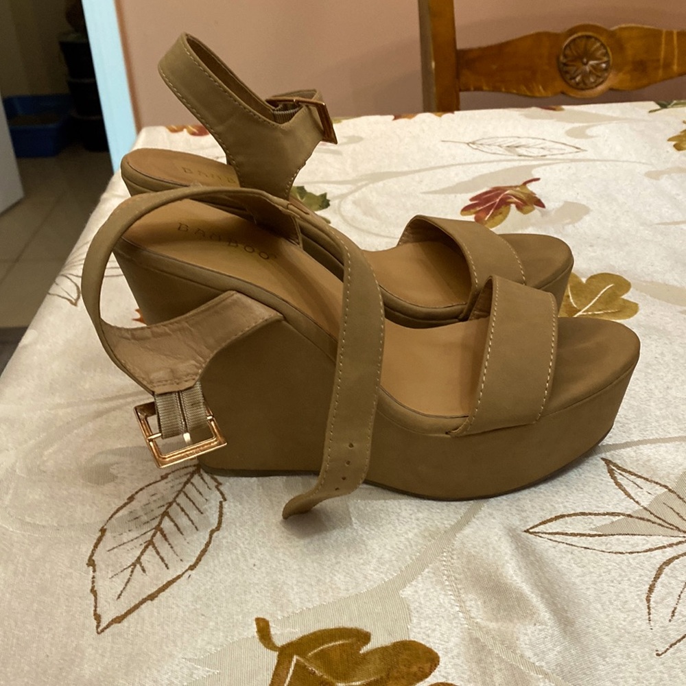 Tan Suede BAMBOO° Sandals with heel